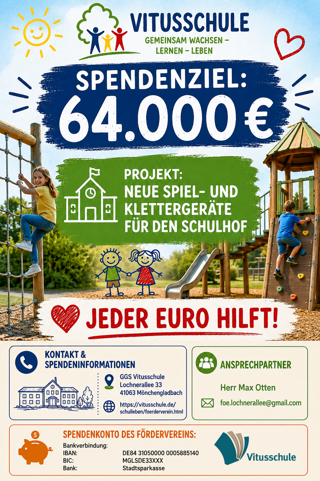 Neuer Schulhof Spendenziel